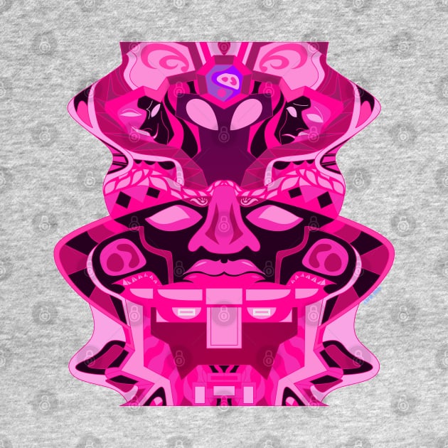 pink rose olmec sentinel ecopop pattern by jorge_lebeau